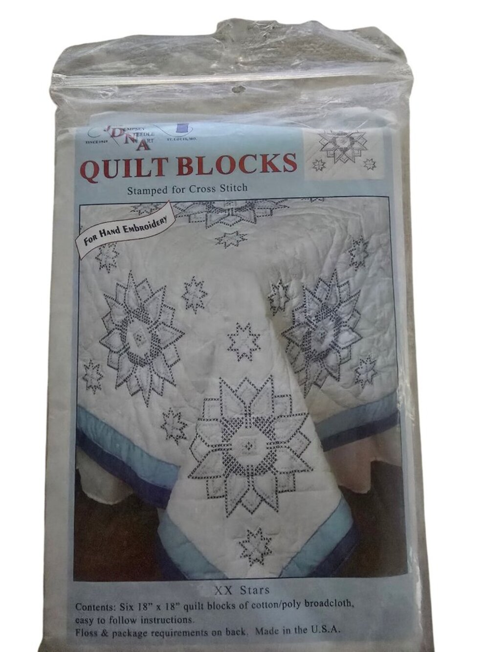 Set/2  9"Nursery Quilt Blocks  & XX Stars Quilt Blocks For Hand Embroidery - Picture 9 of 15